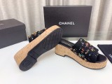 超話題!Chanelシャネル23Ss木目調ウォータープラットフォームスリッパ