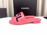 n級 おすすめChanelシャネル23Ss レターバックル フラットスリッパ