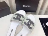 入手困難Chanelシャネル23Ss ビッグダブルC ウールワードスリッパ