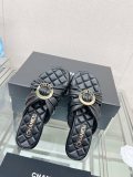 Chanelシャネル通販23Ss 新作 クロスストラップ ラウンドバックル スリッパ