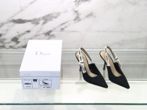 素敵なDIOR ディオールウェビングレターロゴハイヒールスクエアトゥサンダル