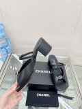 ★超人気Chanelシャネル23SSフィッシュマウス スクエアヘッド チャンキーヒール スリッパ