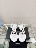 Chanelシャネル23Ss 新作配色カメリアヘリンボーンサンダル