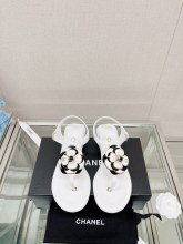 Chanelシャネル23Ss 新作配色カメリアヘリンボーンサンダル