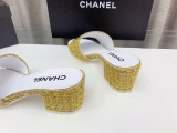 高品質Chanelシャネル23Ss ビッグダブルC ウールワードスリッパ