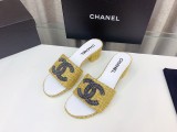 高品質Chanelシャネル23Ss ビッグダブルC ウールワードスリッパ