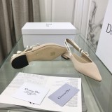 高品質DIOR ディオールウェビングレターロゴハイヒールスクエアトゥサンダル