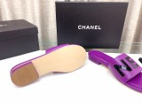 素敵なChanelシャネル23Ss レターバックル フラットスリッパ