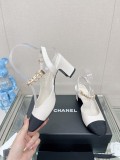Chanelシャネル通販23Ss チャンキーヒール チェーンバックエアサンダル