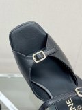 ★超人気Chanelシャネル23SSフィッシュマウス スクエアヘッド チャンキーヒール スリッパ