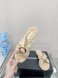 素敵なChanelシャネル23Ss 新作 クロスストラップ ラウンドバックル スリッパ