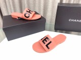 最新Chanelシャネル23Ss レターバックル フラットスリッパ