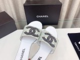 素敵なChanelシャネル23Ss ビッグダブルC ウールワードスリッパ