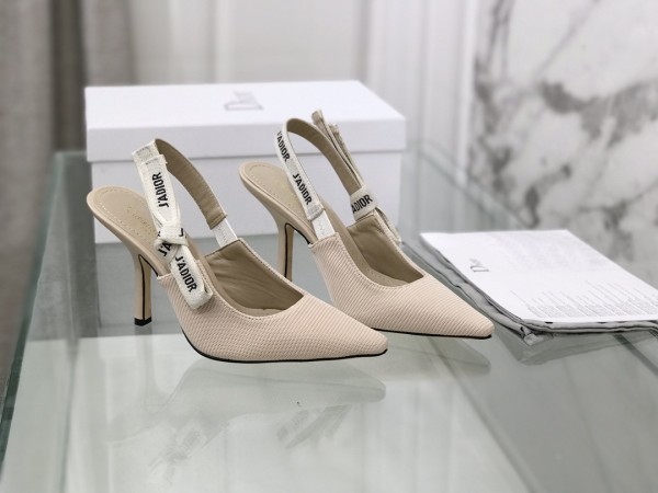 入手困難DIOR ディオールウェビングレターロゴハイヒールスクエアトゥサンダル