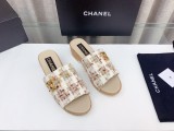入手困難Chanelシャネル23Ss木目調ウォータープラットフォームスリッパ