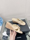 Chanelシャネル23Ss 新作 クロスストラップ ラウンドバックル スリッパコピー
