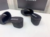Chanelシャネル23Ss ビッグダブルC ウールワードスリッパコピー