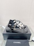 Chanelシャネル23Ss 新作配色カメリアヘリンボーンサンダルコピー