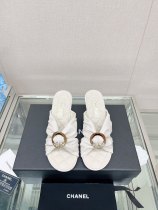 Chanelシャネル偽物23Ss 新作 クロスストラップ ラウンドバックル スリッパ