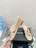 Chanelシャネル23Ss 新作 クロスストラップ ラウンドバックル スリッパコピー