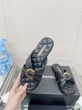 Chanelシャネル通販23Ss 新作 クロスストラップ ラウンドバックル スリッパ