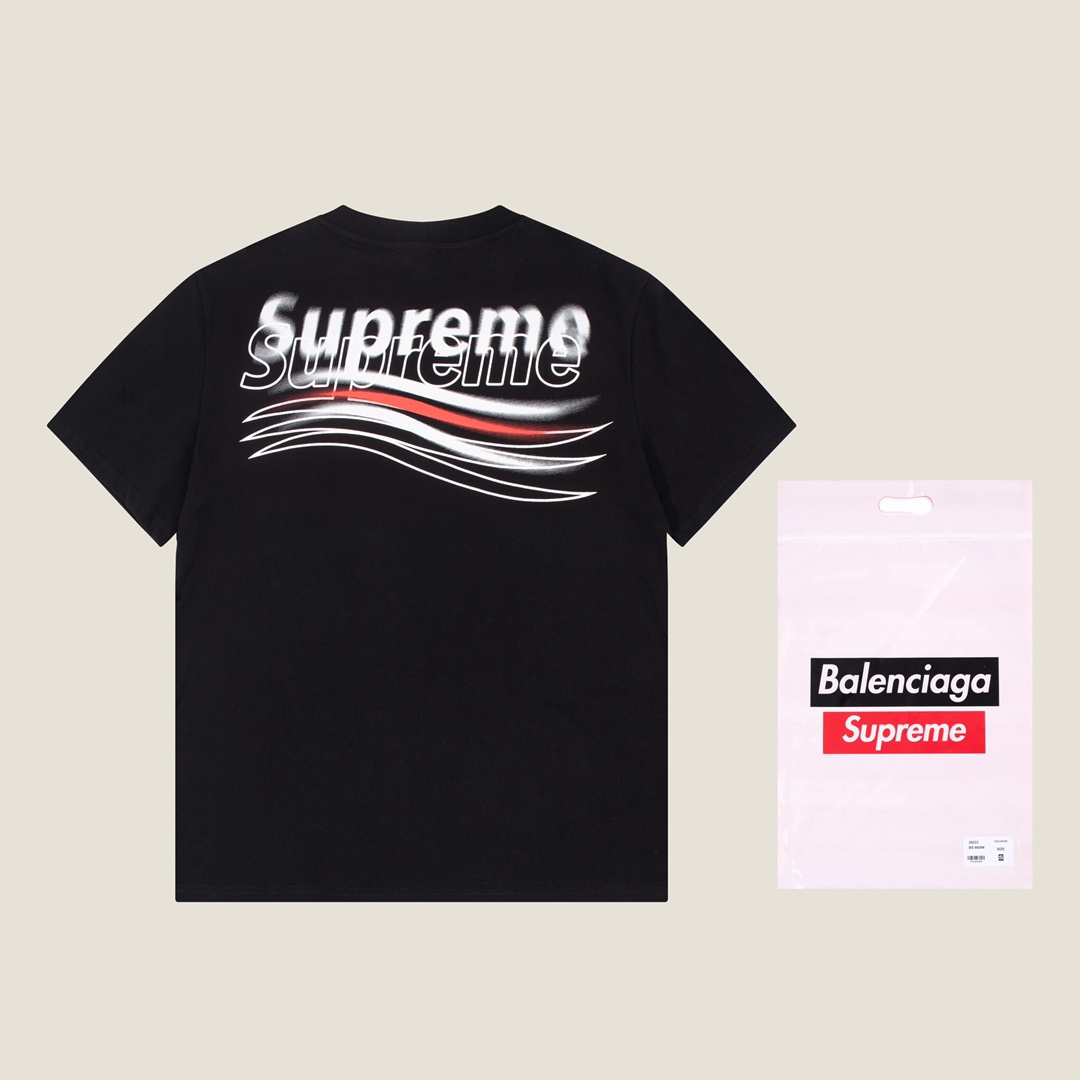 高品質Balenciaga×Supreme 2023年春夏連名シリーズ半袖Tシャツ - m