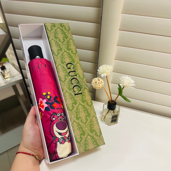 高品質Gucci グッチ三つ折り自動折りたたみ日傘