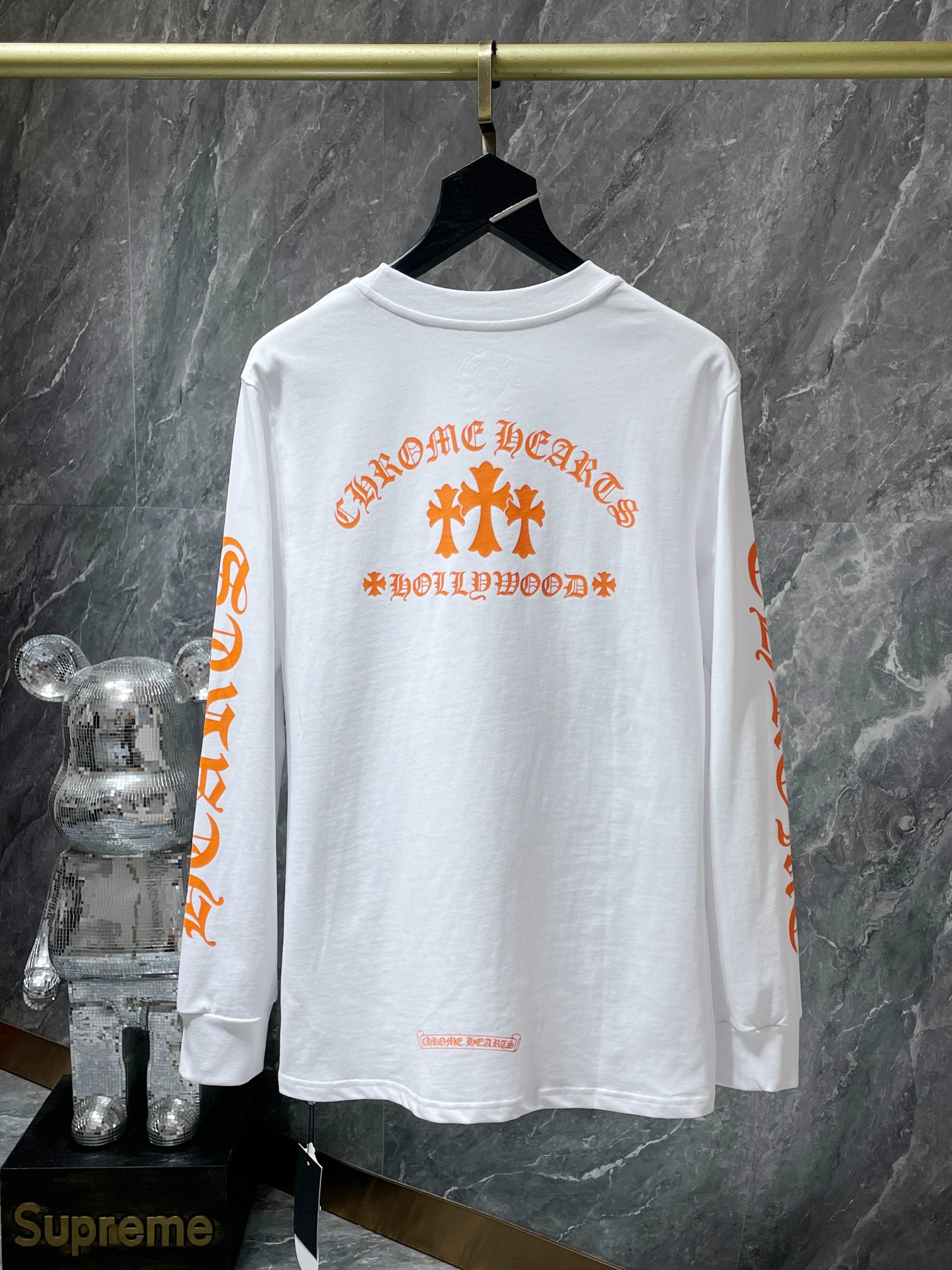 最新クロムハーツ サンスクリットオレンジクロス ロングスリーブ