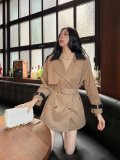 【限定】 ディオール 激安偽物 2023新作冬服英倫のぶつかり色開襟ミディアムカーディガンコート