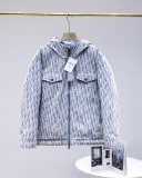 日本未入荷 ディオール  激安通販 エンリッチジャカードクラシックオールドフラワーカウボーイ連帽ダウンジャケット
