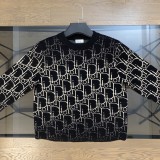 高品質 ディオール 激安通販 アルファベットフルプリントジャカードロゴニットセーター2色