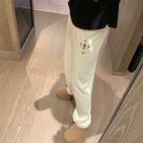 入手困難  クロムハーツ n級品 クロワッサンクロワッサンレザーロゴカジュアルモコモコニットパンツ