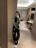 ★超人気 クロムハーツ n級品 厚手のベルベット刺繍レザーストレートパンツ
