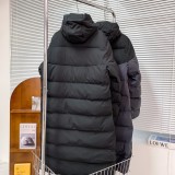 追跡付 ナイキ コピー 連帽の小さなロゴプリントのパッチワークロングダウンジャケット2色