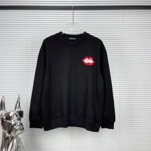 新作 クロムハーツ 偽物通販 唇を刺繍したカップル用丸首パーカー