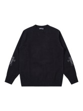 超話題クロムハーツ  新作クロスニットジャカードクロスステッチクルーネックセーター