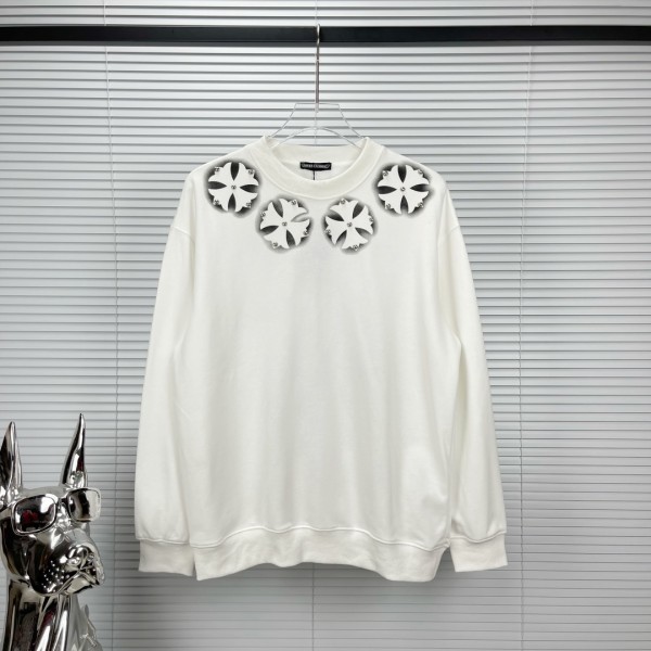 累積売上総額第１位！ クロムハーツ スーパーコピー 十字架リベットカップル用丸首衛衣
