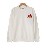 【限定】ロエベ コピーおすす クラシック炎のポケットパッチワークデザイン刺繍柄ラウンドネックの衛衣