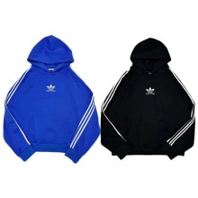 超話題! BALENCIAGA連名連名アディダスクローバー23年最新連名プリントロゴキャップ付きパーカー2色