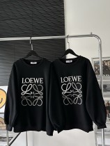 【限定】ロエベ  偽物通販 加絨毯突色刺繍ロゴ厚手丸首衛衣