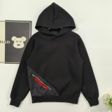 超話題! プラダ n級品 ナイロンジョイントジッパーポケット赤ロゴカジュアルフードパーカー2色