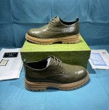 ★超人気 グッチ 激安通販 新品のビジネスブーツは全頭層の牛革エンボスの古典的な菱格子模様工芸