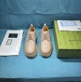 大人気 グッチ コピー 新品のビジネスブーツは全頭層の牛革エンボスの古典的な菱格子模様工芸