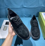 高品質 グッチ 偽物通販 新品のビジネスブーツは全頭層の牛革エンボスの古典的な菱格子模様工芸