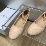 超奇跡の入荷☆ ディオール コピー 2024早春高定シリーズ新ロゴ電気刺繍トウチェックバレエ婦人靴