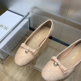 一目惚れ♪ ディオール n級品 2024早春高定シリーズ新ロゴ電気刺繍トウチェックバレエ婦人靴