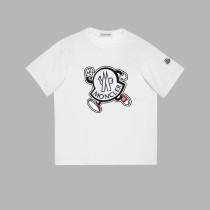 大人気 モンクレール 偽物通販 春夏2024 SSランニングパターンロゴパッチワーク刺繍ロゴ半袖Tシャツ