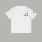 新作 モンクレール 激安偽物 春夏2024 SS走り小人ロゴパッチワーク刺繍小標半袖Tシャツ