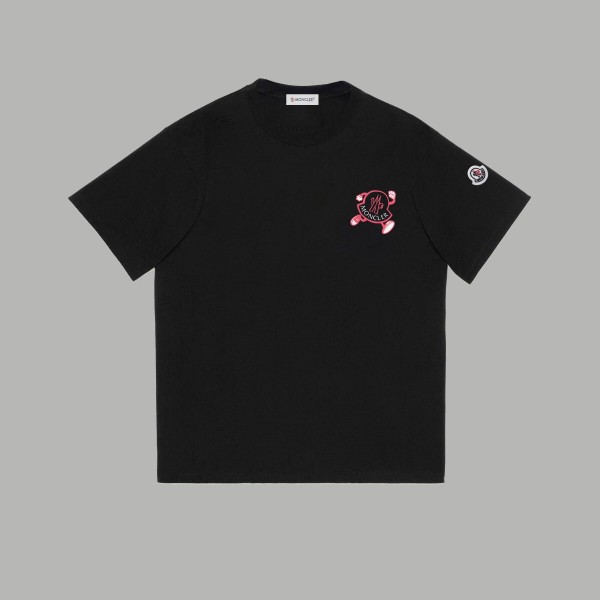 追跡付 モンクレール n級品 春夏2024 SS走り小人ロゴパッチワーク刺繍小標半袖Tシャツ