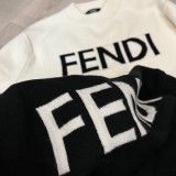 超話題! フェンディ n級品 ジャカードハイバージョンカップル定番丸首ニットセーター2色